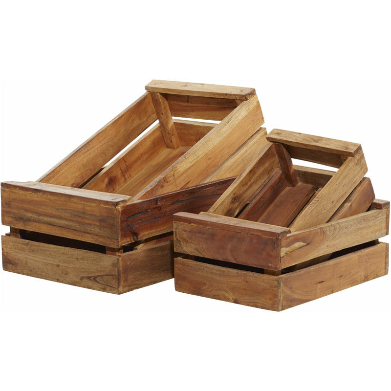 Ivy Collection Set of 4 Wooden Farmhouse Crates_0