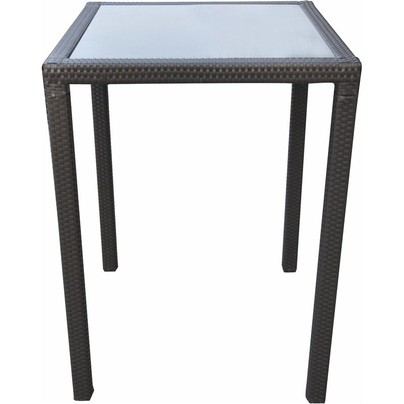 Tropez Square Outdoor Glass-Top Wicker Bar Table_0