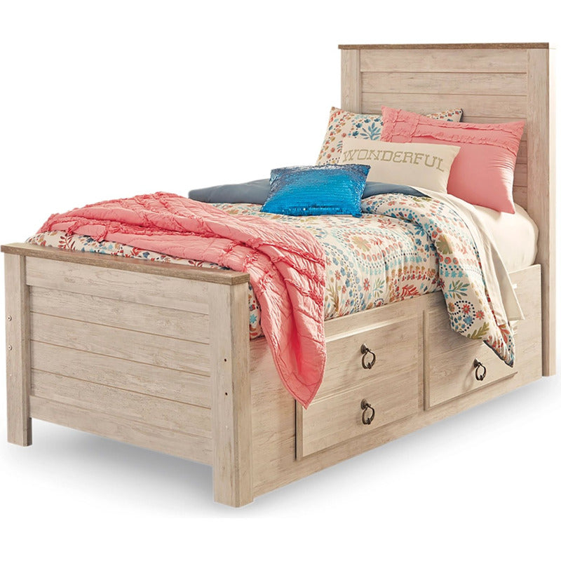 Willowton Twin Panel Bed with 2 Storage_0