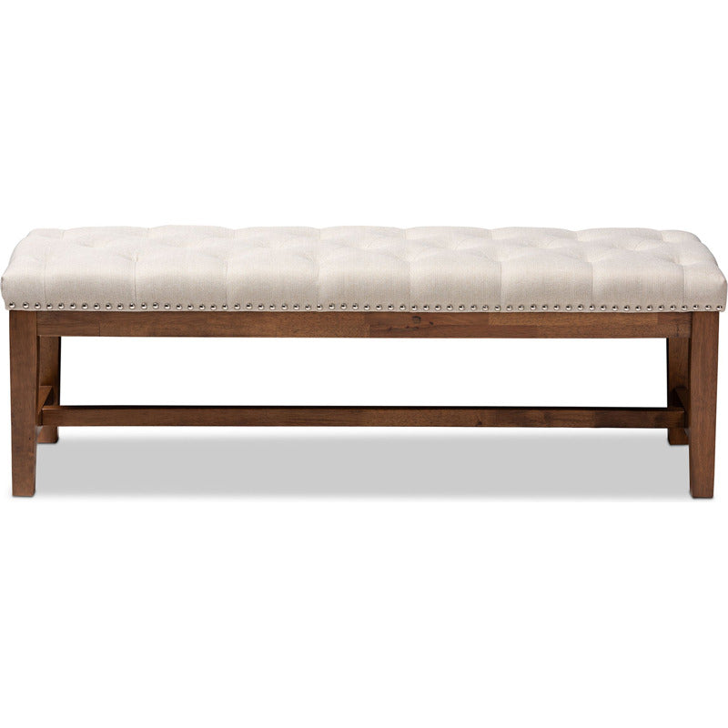 Ainsley Fabric Upholstered Wood Bench_0