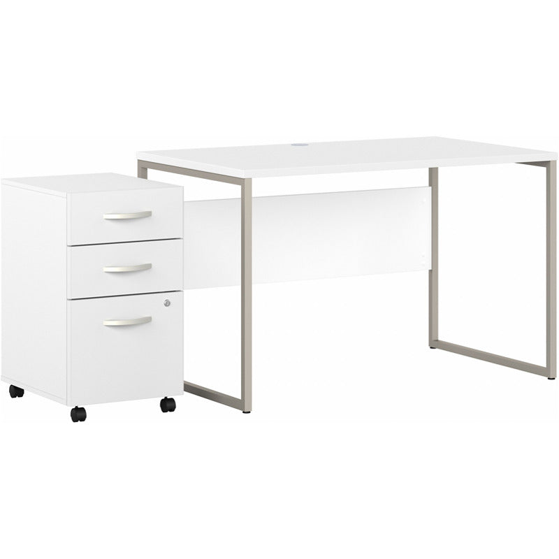 Hybrid 48W x 30D Desk & 3 Drawer File Cabinet_0
