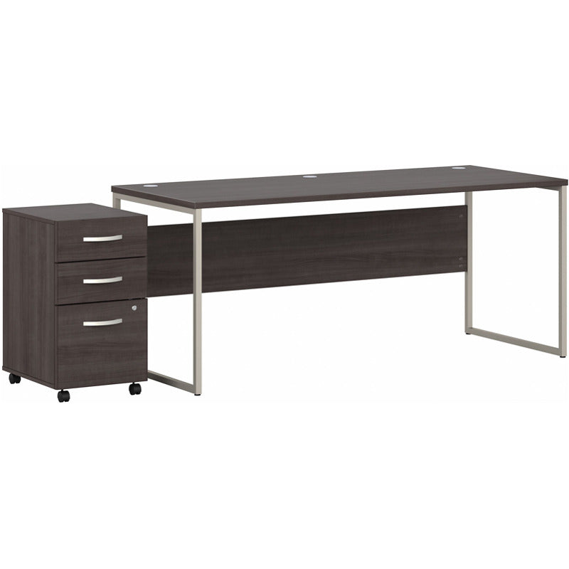 Hybrid 72W x 30D Desk & 3 Drawer File Cabinet_0