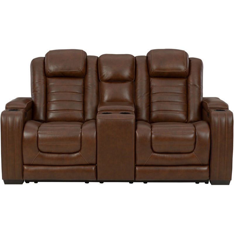 Backtrack Power Recliner Loveseat with Console and Adjustable Headrest_0