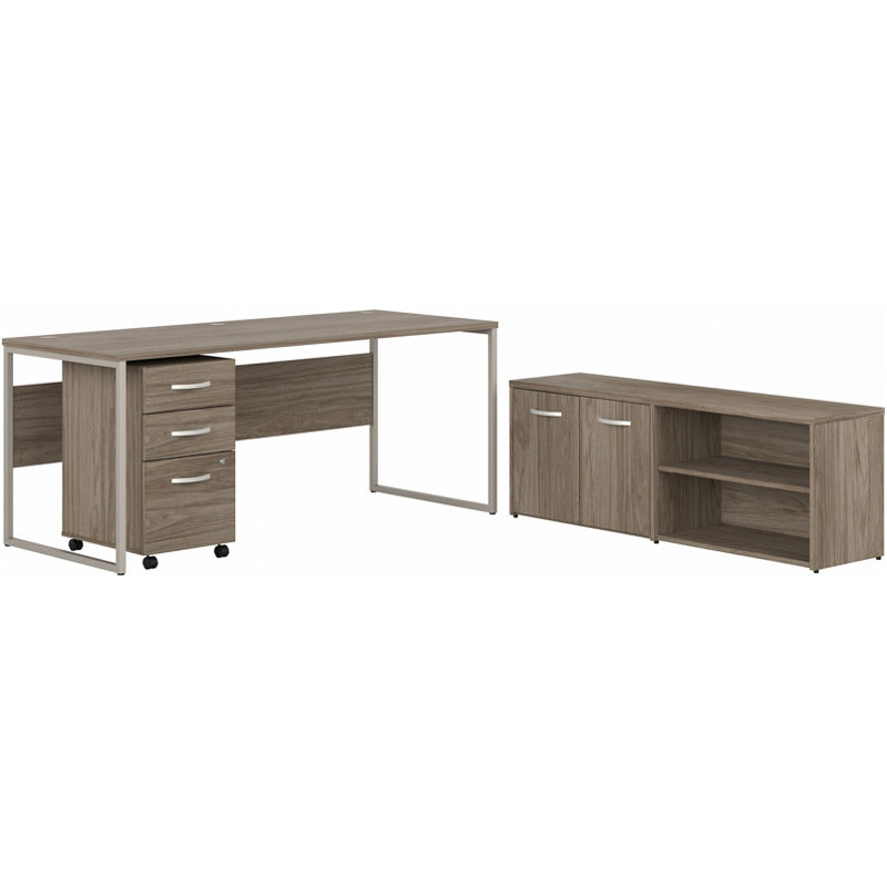 Hybrid 72W x 30D Desk with Storage and Mobile File Cabinet_0