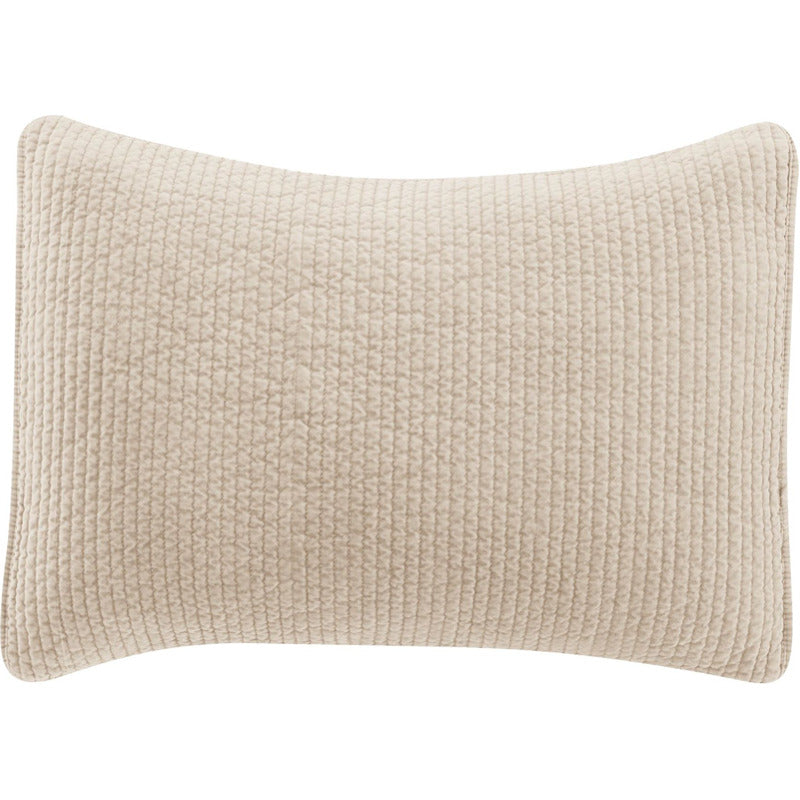 Stonewashed Cotton Velvet Quilted Pillow Sham_0
