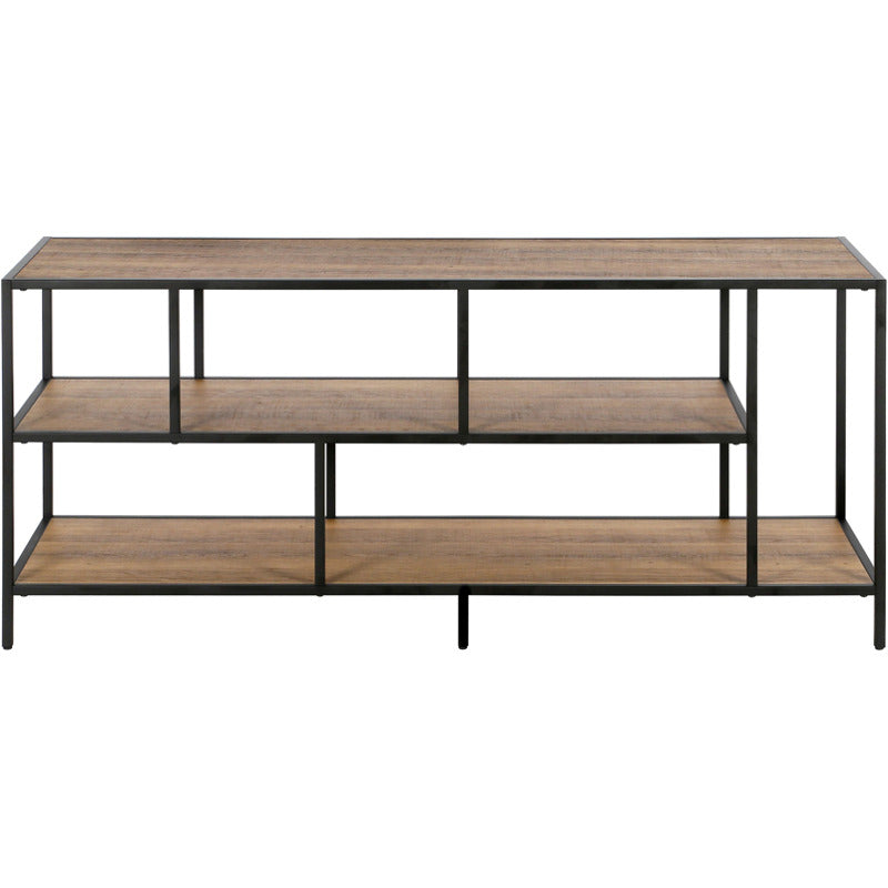 Zinnia 55" TV Stand with Rustic Oak Shelves_0