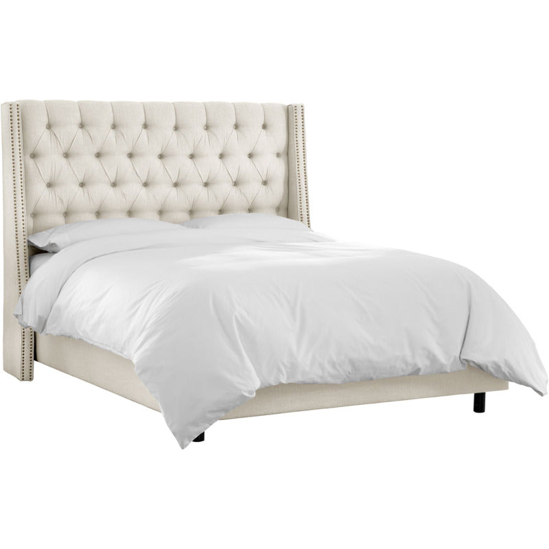 Sheridan Nail Button Tufted Wingback Bed_0