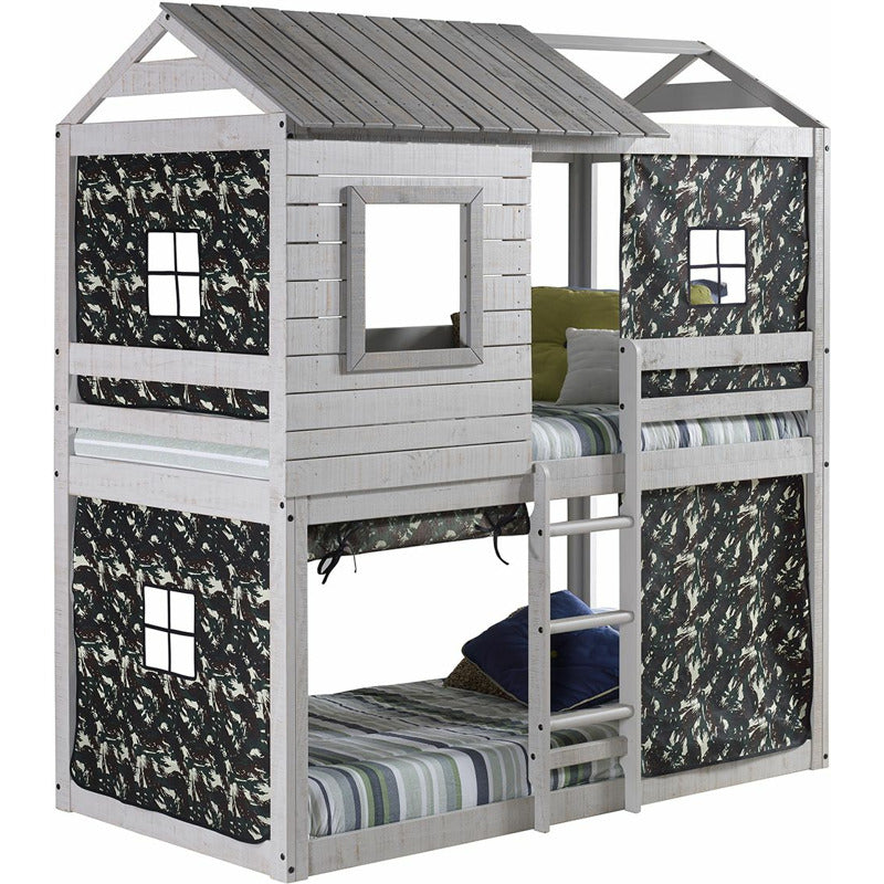 Twin over Twin Deer Blind Bunk Bed with Tent Kit_0