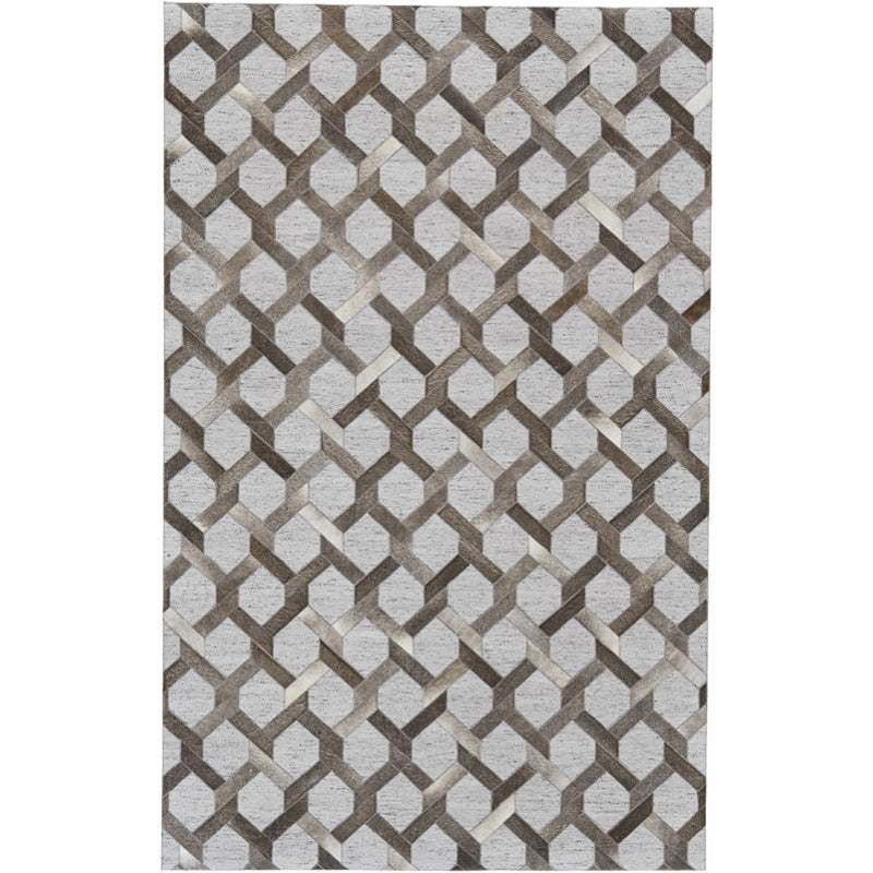 Fannin Handmade Leather Trellis Area Rug_0