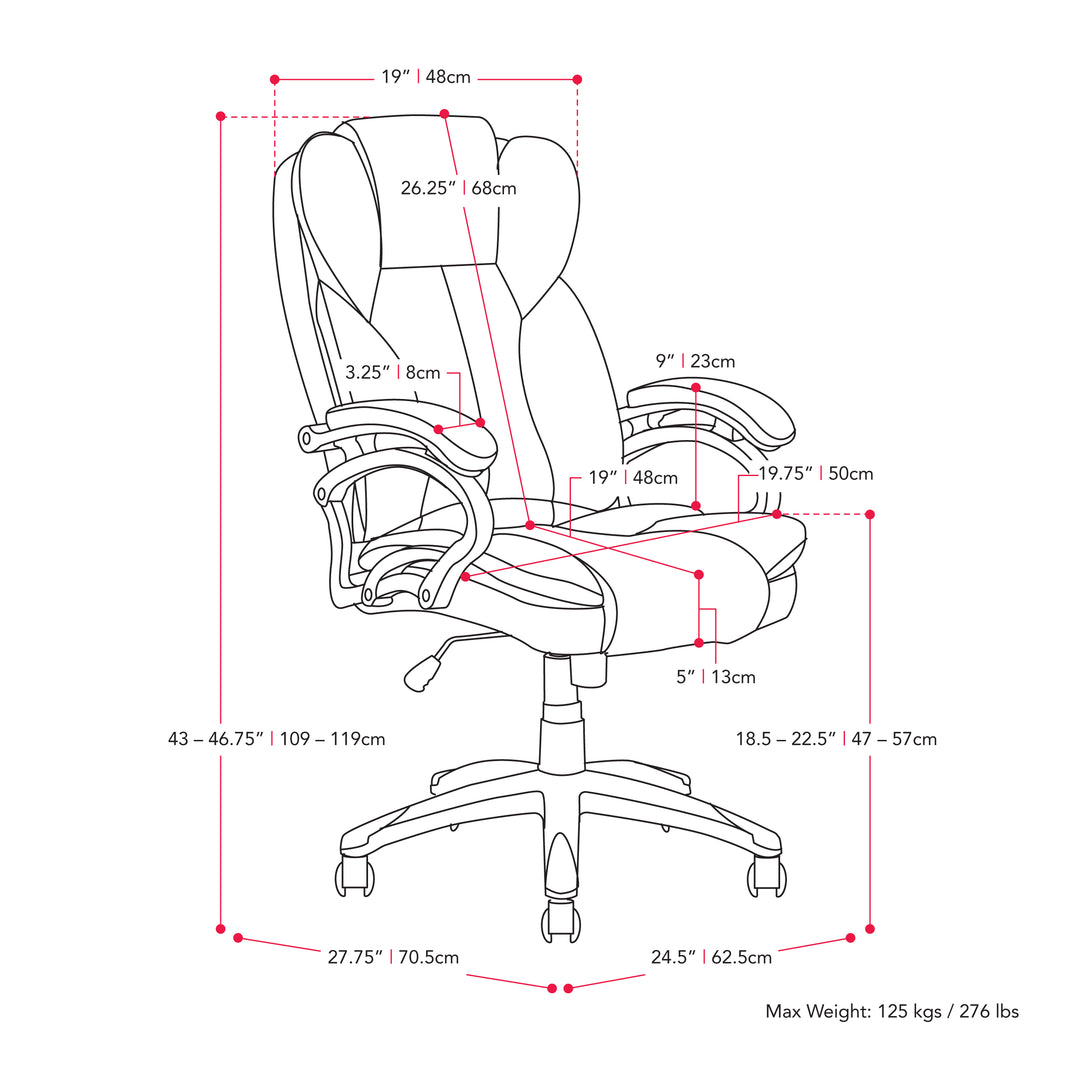 CorLiving LOF-418-O Executive Office Chair - White_4