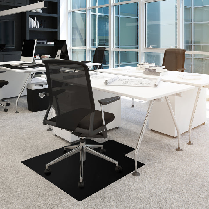 Floortex Premium Vinyl Lipped Chair Mat 48" x 60" for Carpet - Black_4