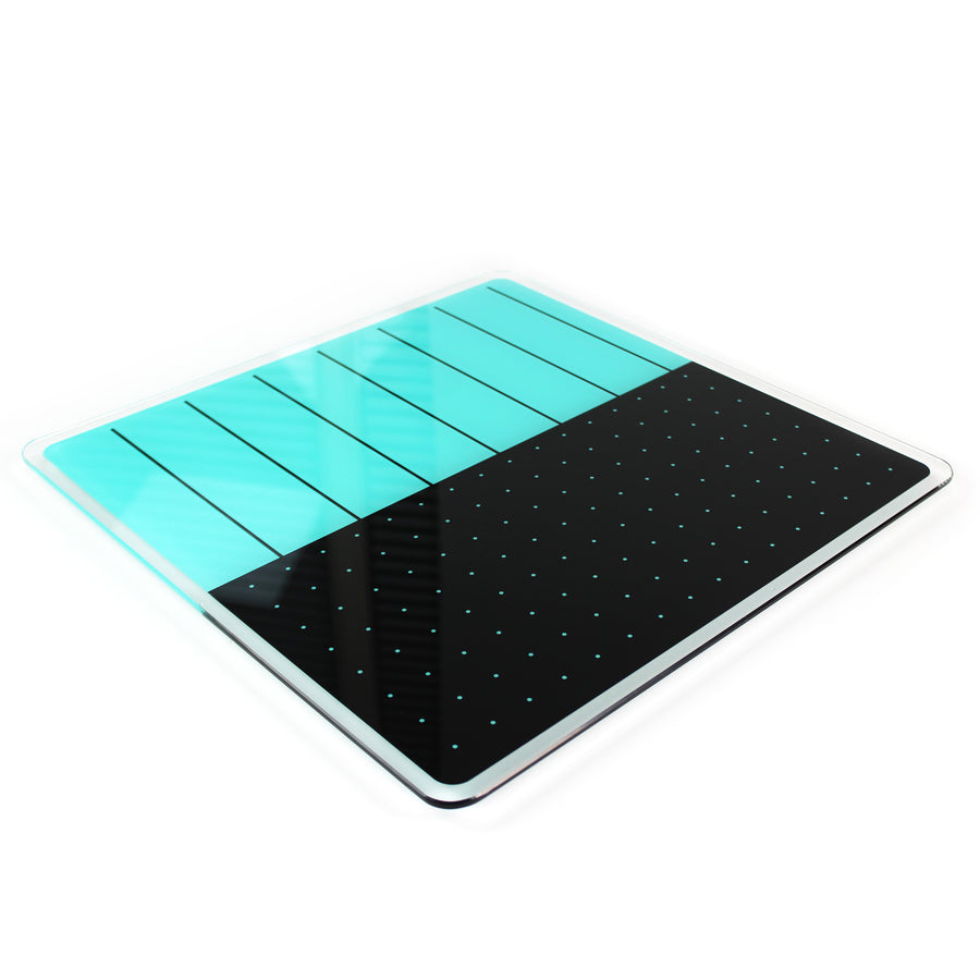 Floortex Glass Magnetic Planning Board 14" x 14" in Teal & Black - Teal_0