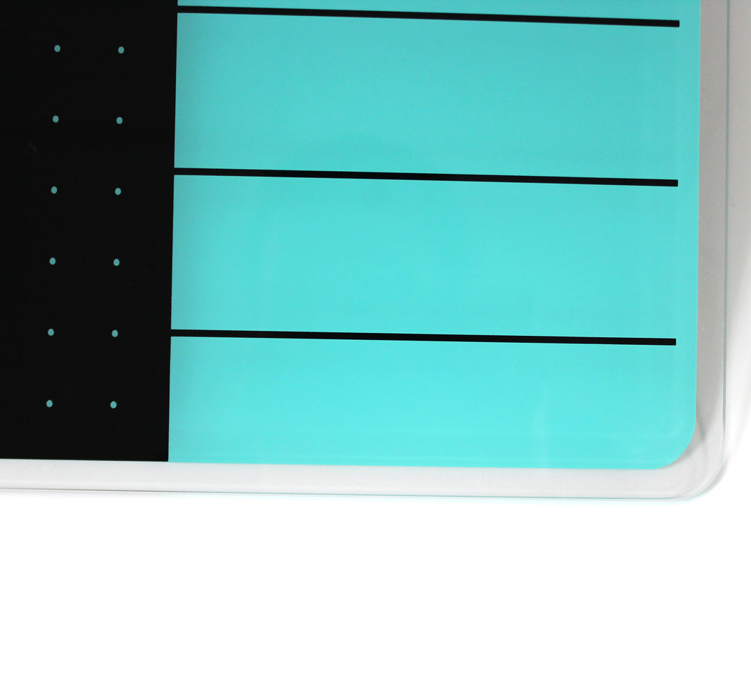 Floortex Glass Magnetic Planning Board 17" x 23" in Teal & Black - Teal_4