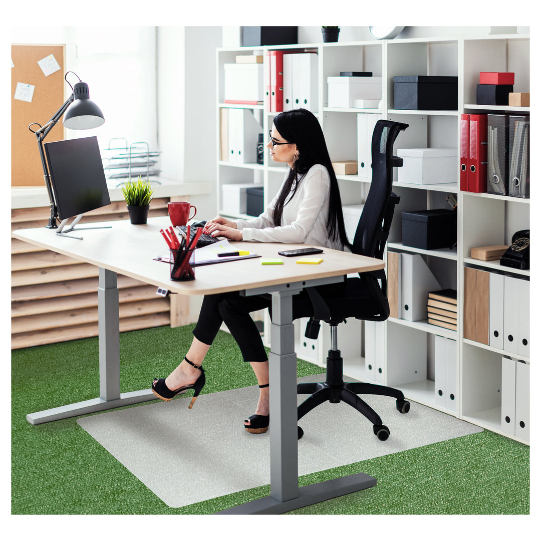 Floortex Polypropylene  Foldable Chair Mat for Carpets - 45" x 53" - Translucent_5