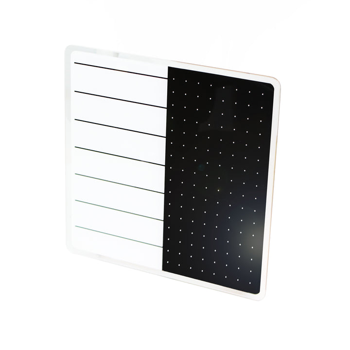 Floortex Glass Magnetic Planning Board 14" x 14" in White & Black - White_0