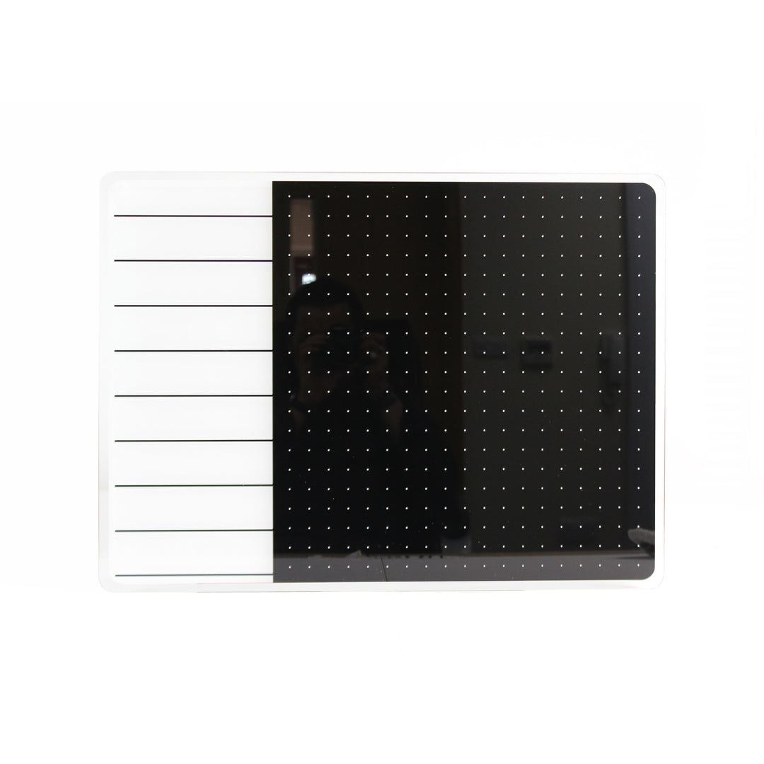 Floortex Glass Magnetic Planning Board 17" x 23" in White & Black - White_0